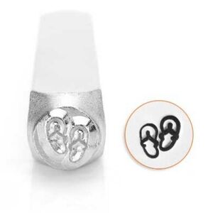 RETIREDED Design  Flip Flops Metal Design Stamp 6mm